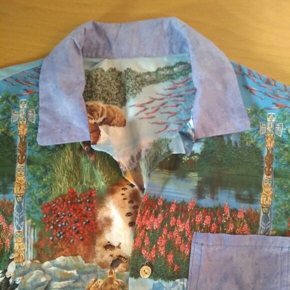 Vintage Hand Made Landscape Seascape AOP Shirt - Picture 2 of 6